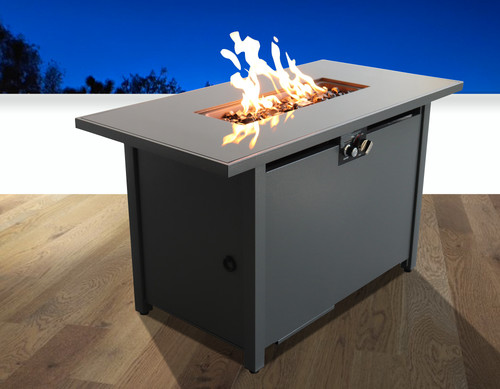 Steel rectangle fire pit - fire,