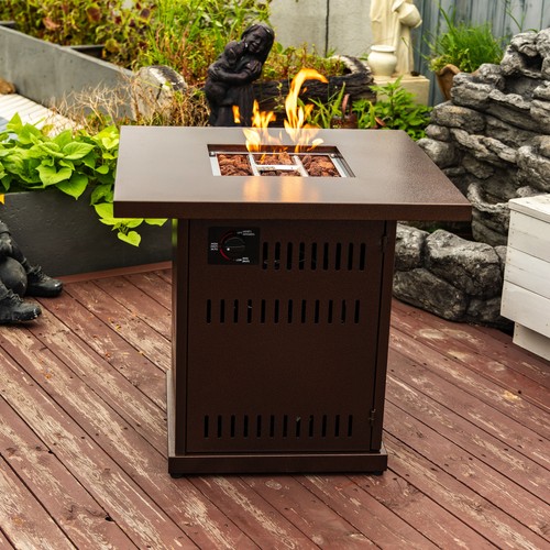 Brown square propane fire - 28",